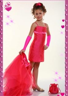 Kindergarten transforming prom dress red