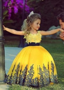 Yellow prom dress for kindergarten