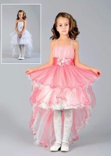 short front long back prom pink dress for kindergarten