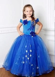 Long blue prom dress for kindergarten