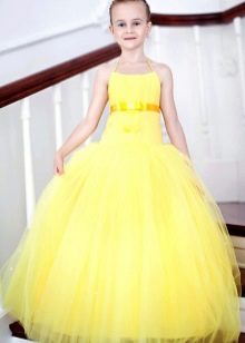 Kindergarten prom dress yellow to the floor