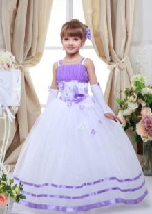 White and purple kindergarten prom dress