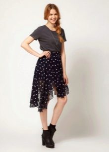 Asymmetric ruffle skirt