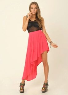 Chiffon asymmetric skirt
