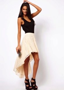 Asymmetric skirt with train