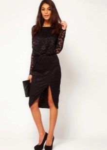Asymmetric Skirt and Black Clutch looks