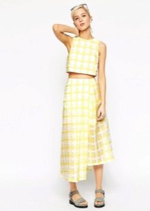Asymmetric Skirt and Sandals looks