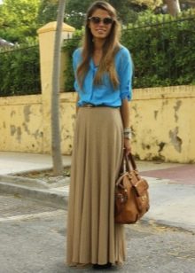 Long semi-sun skirt and accessories