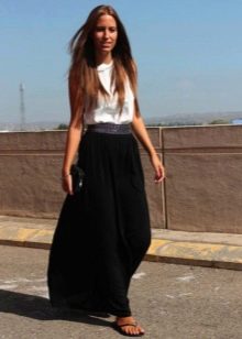 Long semi-sun skirt made of fine jersey
