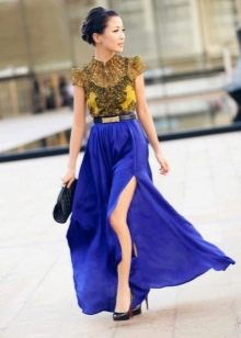 Long chiffon half-sun skirt
