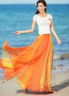 gradient floor-length skirt