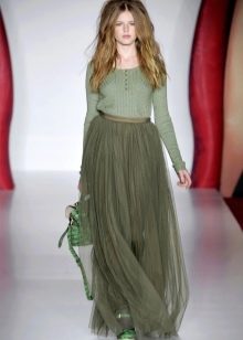 chiffon floor-length skirt