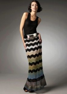 floor-length bright pencil skirt