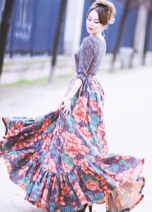 floral print flying skirt