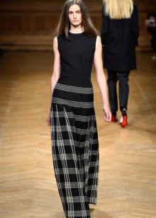 check striped maxi skirt