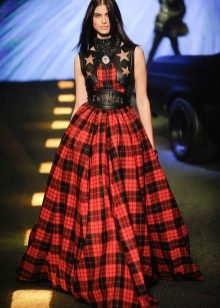 fluffy plaid skirt