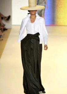 bow tie black maxi skirt