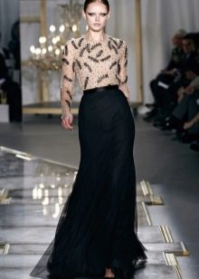 sophisticated look with a black maxi skirt