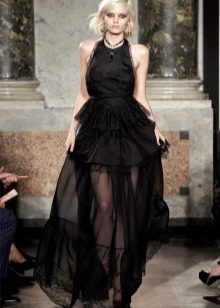fluffy black sheer skirt