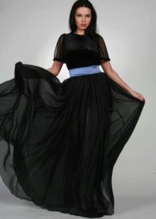 black flying skirt to the floor