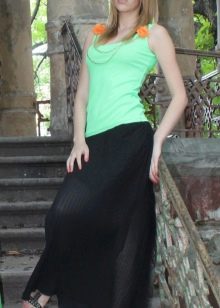 long black skirt with tank top