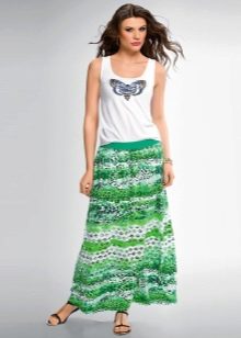long patterned summer skirt
