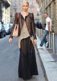 black chiffon long summer skirt supply