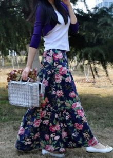 black floral summer skirt