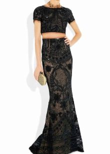 guipure long skirt