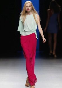 crimson summer floor length skirt