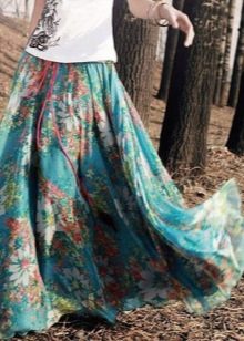 floral print long summer skirt