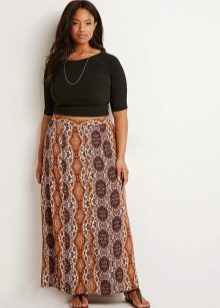 printed maxi skirt for overweight women
