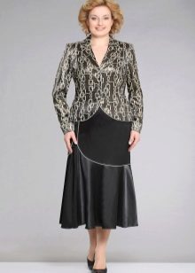 long skirt made of leather and fabric for obese women