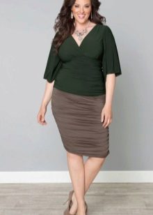 light brown pencil skirt for fat women