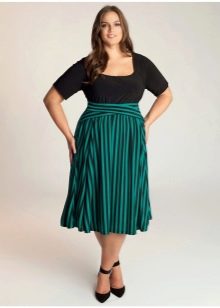 longitudinal striped skirt for obese women