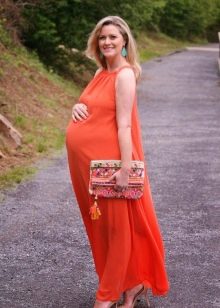 Orange Maternity Wedding Dress