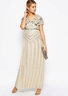 Beige Maternity Wedding Dress