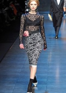 lace pencil skirt with lace top