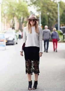bright image with lace pencil skirt