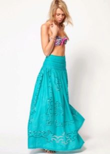 Summer skirt to the floor in bright color