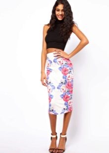 White printed skirt