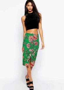 Floral pencil skirt