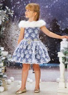 New Year's dress for girls with fur