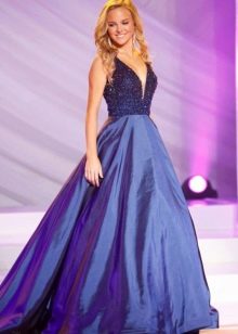 lilac taffeta evening dress