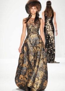 taffeta floor-length dress