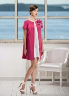evening version with a dress made of cotton taffeta