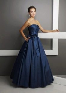 Wine more evening dress in acetate taffeta