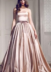 beige taffeta fluffy dress