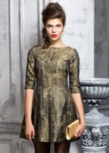 gold taffeta dress