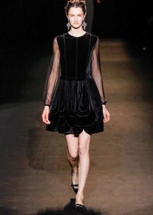 A-line velor short dress